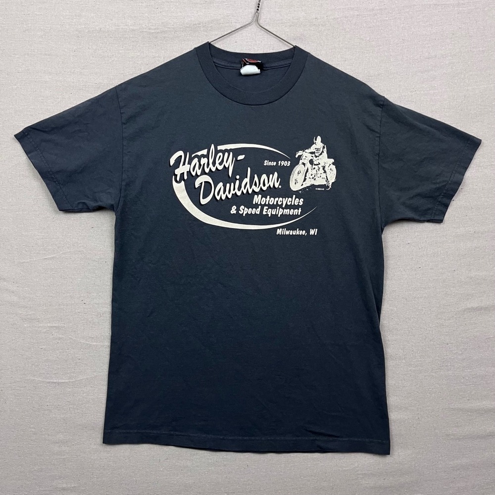 Harley Davidson Motorcycles Speed Equipment Graphic T Shirt Mens Large Gray 1903